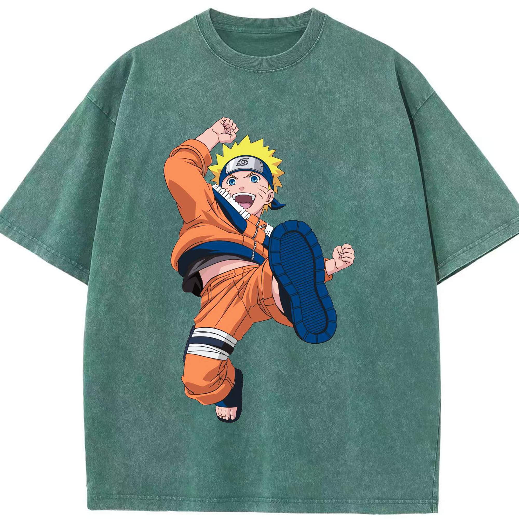 （画像用） NARUTO -ナルト- うずまき ナルト Uzumaki Naruto 綿100% ヴィンテージ風 半袖Tシャツ（フロントプリント）